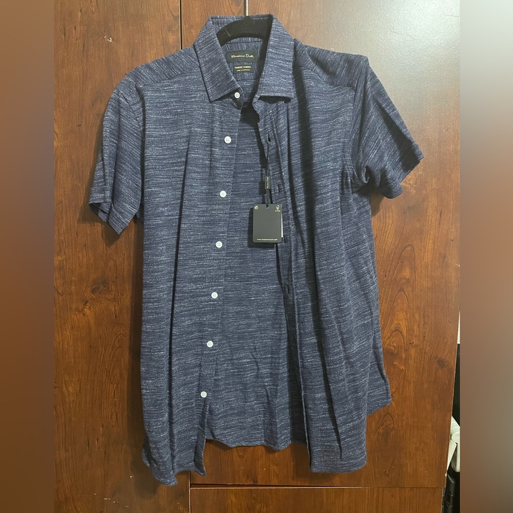 Massimo Dutti Men's Blue Casual Button Down Shirt